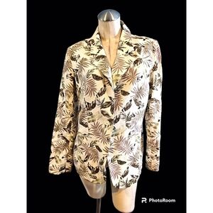 Solitaire Size XL Linen Cotton Blazer Tropical Print